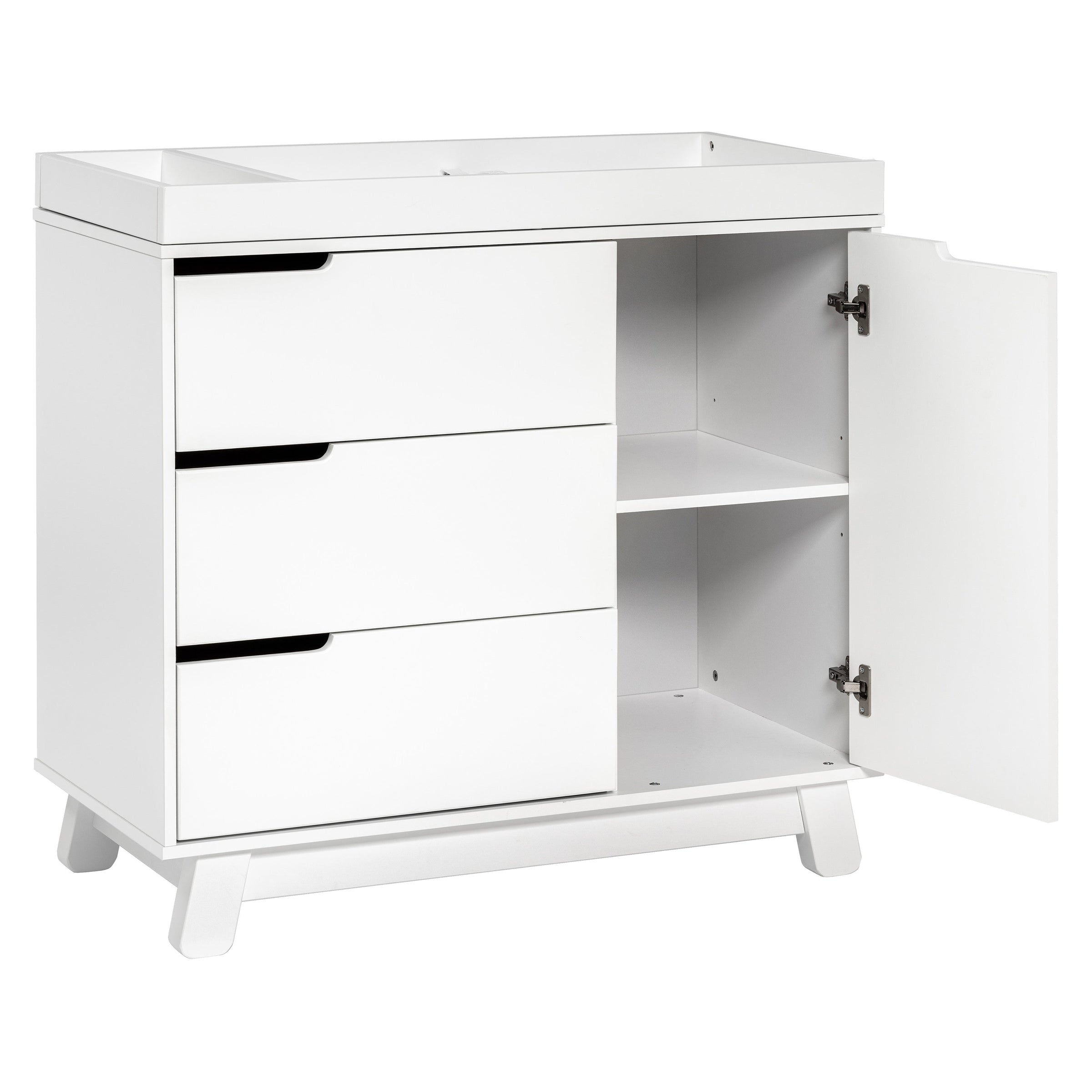 M4223W,Hudson 3-Drawer Changer Dresser w/Removable Changing Tray in White