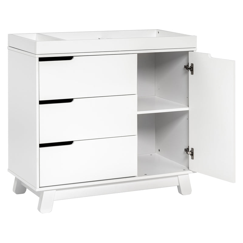 M4223W,Hudson 3-Drawer Changer Dresser w/Removable Changing Tray in White
