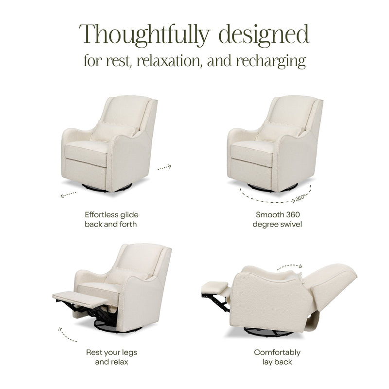 M27787WB,Devon Recliner and Swivel Glider in Ivory Boucle
