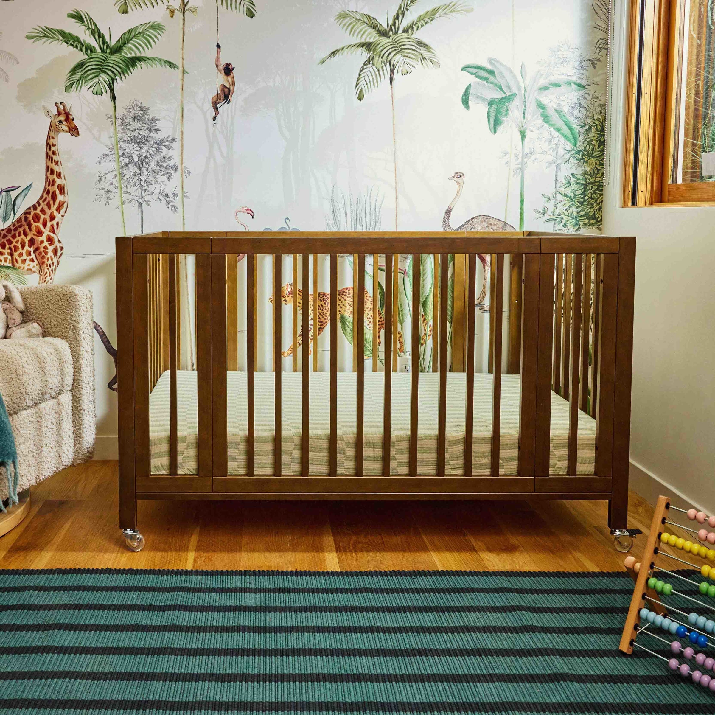 M30880NL,Rolli 9-in-1 Convertible All-Stages?? Crib w/ Bassinet & Toddler Bed Kits in Natural Walnut