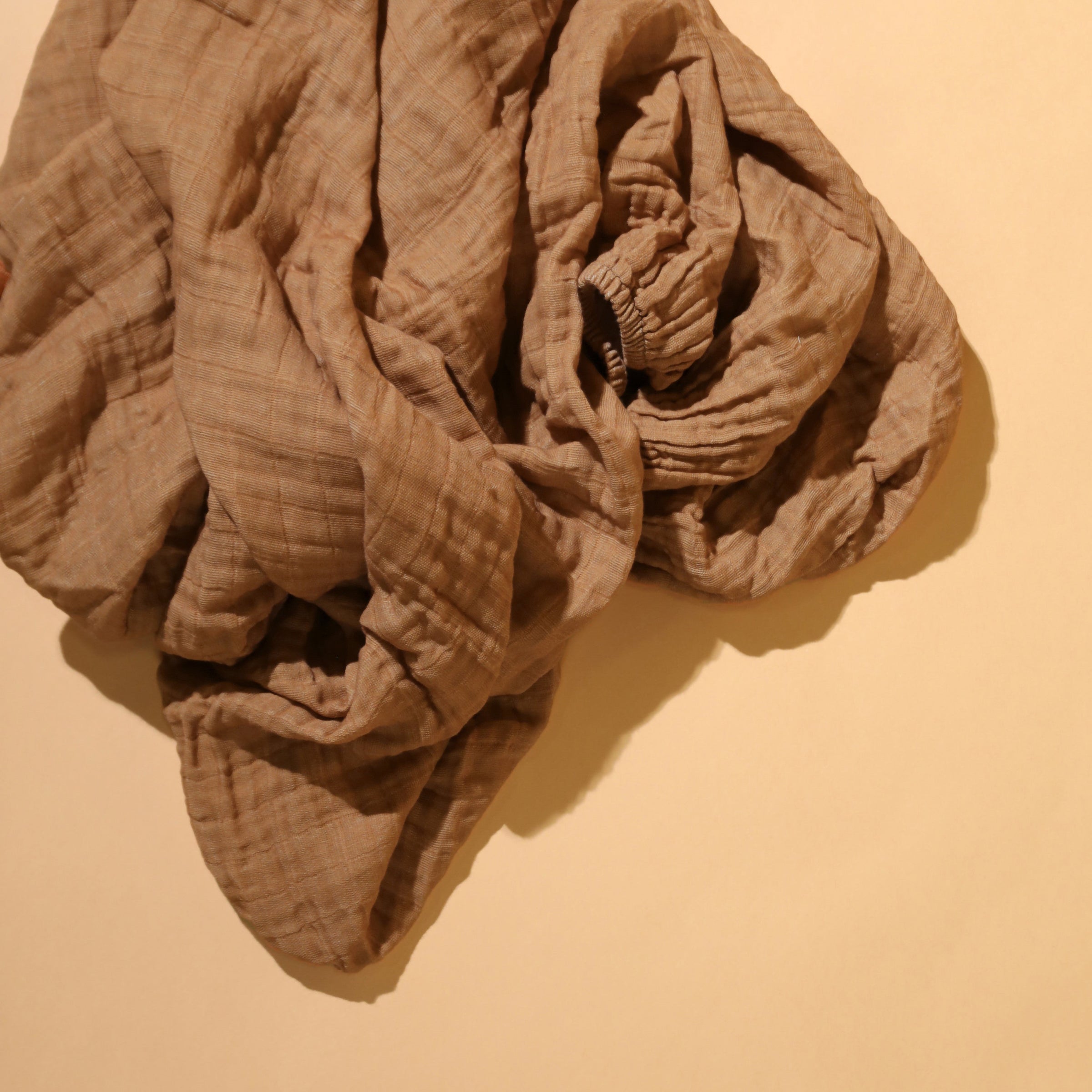 T29535BTS,Burnt Sienna Muslin Crib Sheet in GOTS Certified Organic Cotton