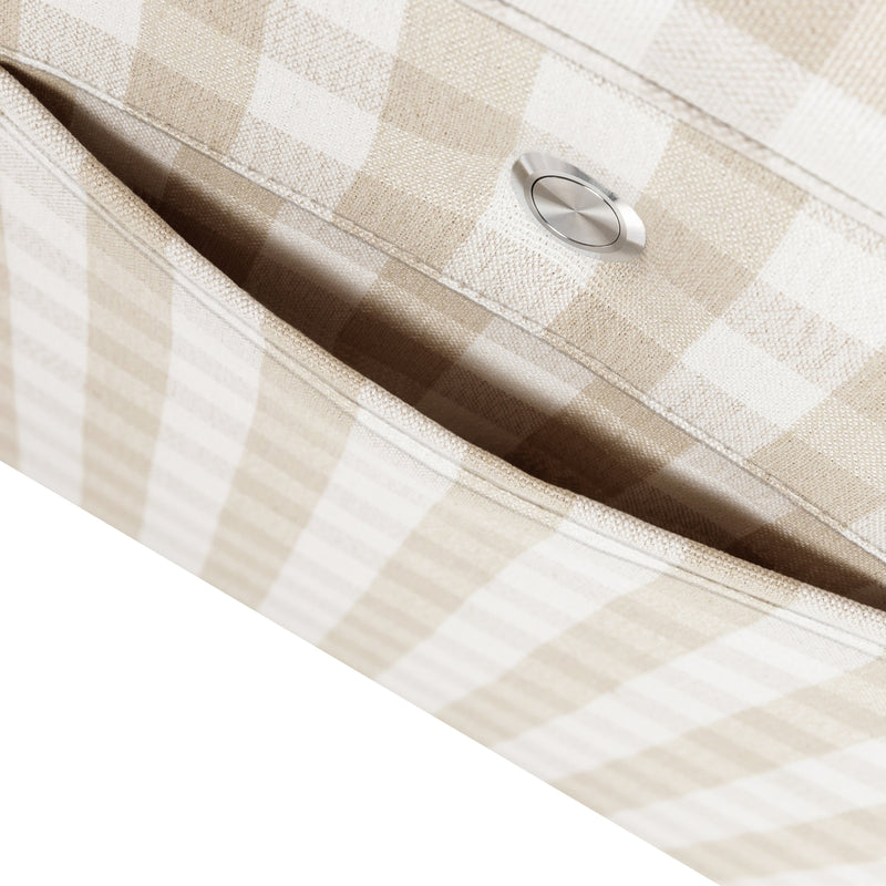 M17183TGH,Willa Deluxe Power Glider Recliner w/Heat&Massage in Tan Gingham