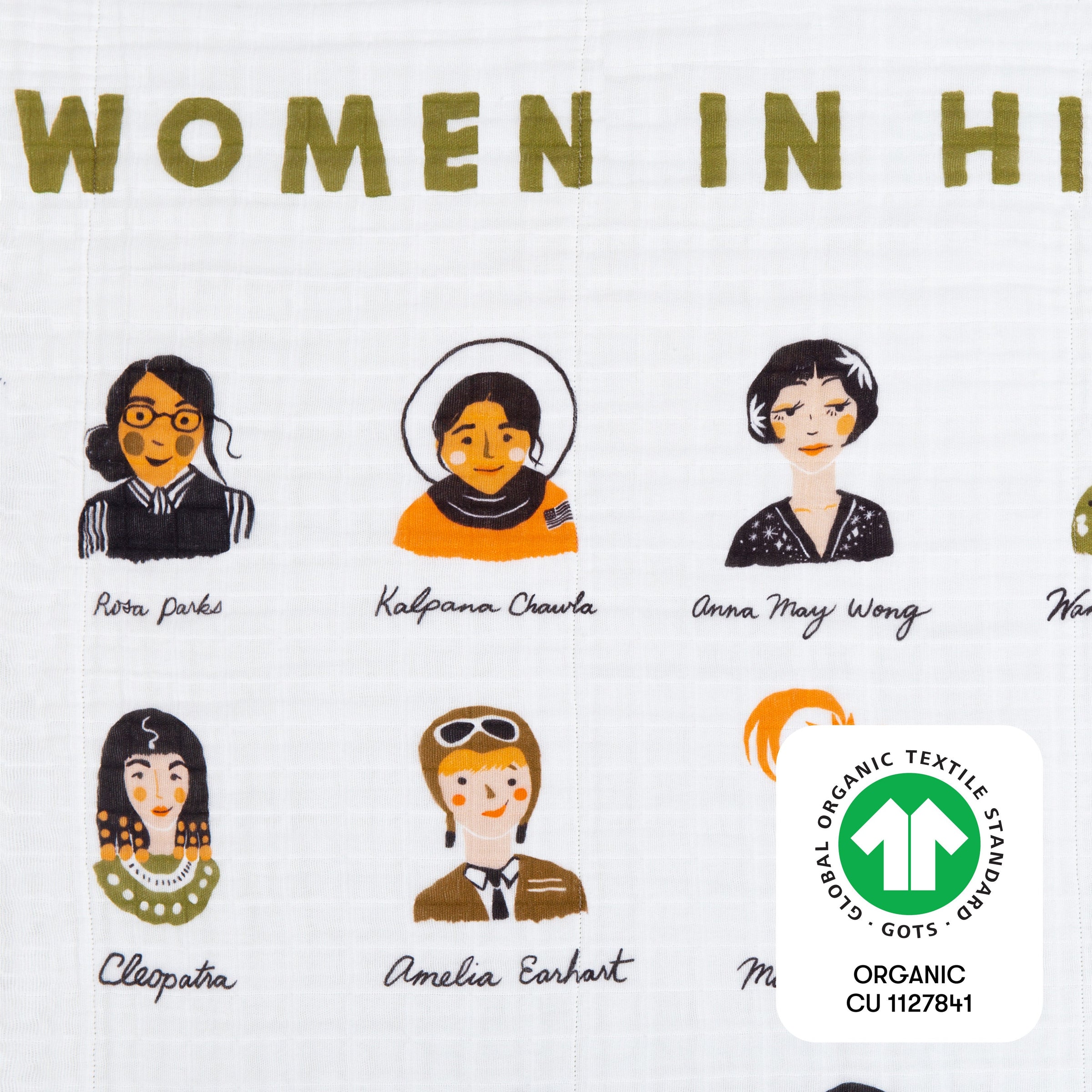 T28439,Women In History Muslin Quilt in GOTS Certified Organic Cotton