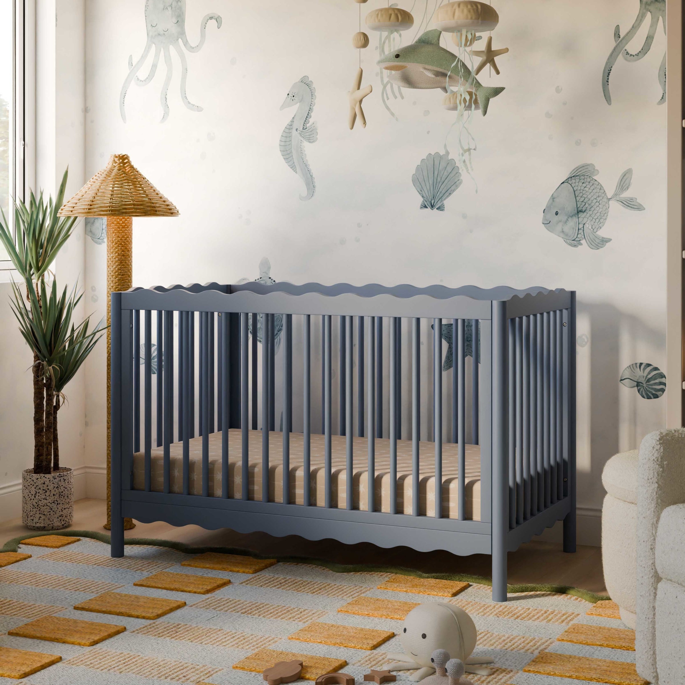 M27901CVB,Swell 4-in-1 Convertible Crib w/Toddler Conversion Kit in Cove Blue