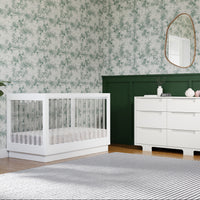 M8601KW,Harlow 3-in-1 Convertible Crib w/Toddler Bed Conversion Kit in White/Acrylic