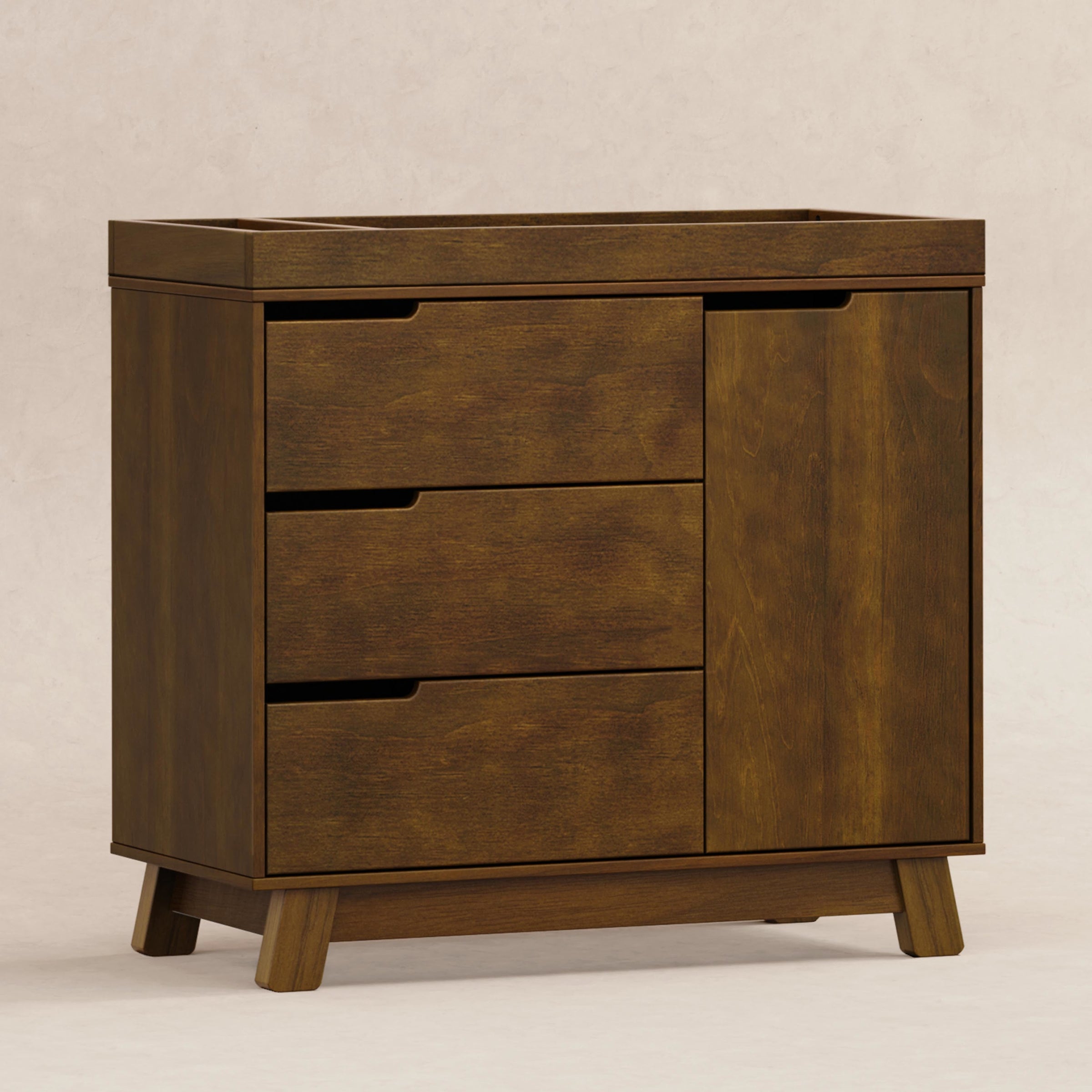 M4223NL,Hudson 3-Drawer Changer Dresser w/Removable Changing Tray in Natural Walnut