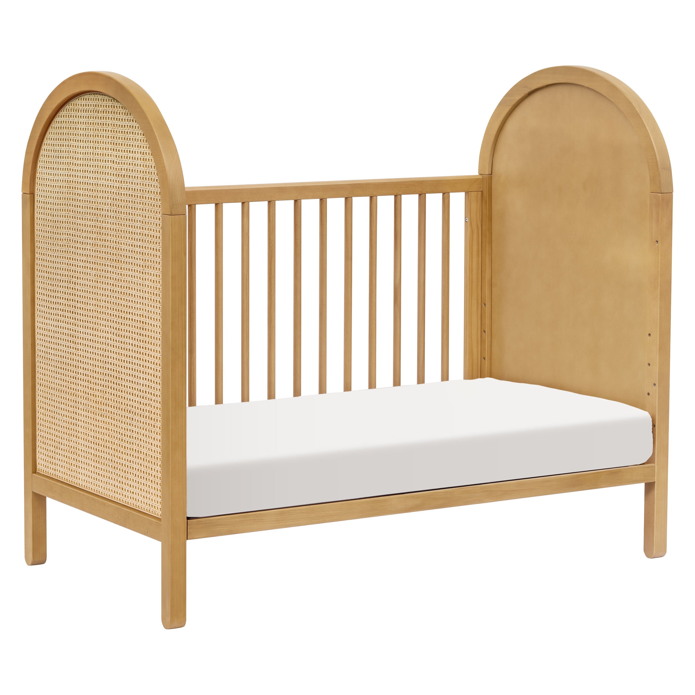 M25601HYNC,Bondi Cane 3-in-1 Convertible Crib w/Toddler Bed Kit in Honey with Natural Cane
