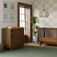 M4223NL,Hudson 3-Drawer Changer Dresser w/Removable Changing Tray in Natural Walnut