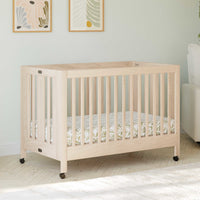 M6601NX,Maki Full-Size Folding Crib w/Toddler Bed Conversion Kit in Washed Natural