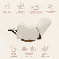 M34288PSWTB,Nate Berkus x Babyletto Westham Power Recliner in Performance Powder Slub Weave w/Toffee Base