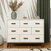 M5826WNL,Scoot 6-Drawer Dresser in White/Natural Walnut