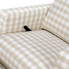 M22287TGHLB,Crewe Recliner and Swivel Glider in Tan Gingham with Light Wood Base