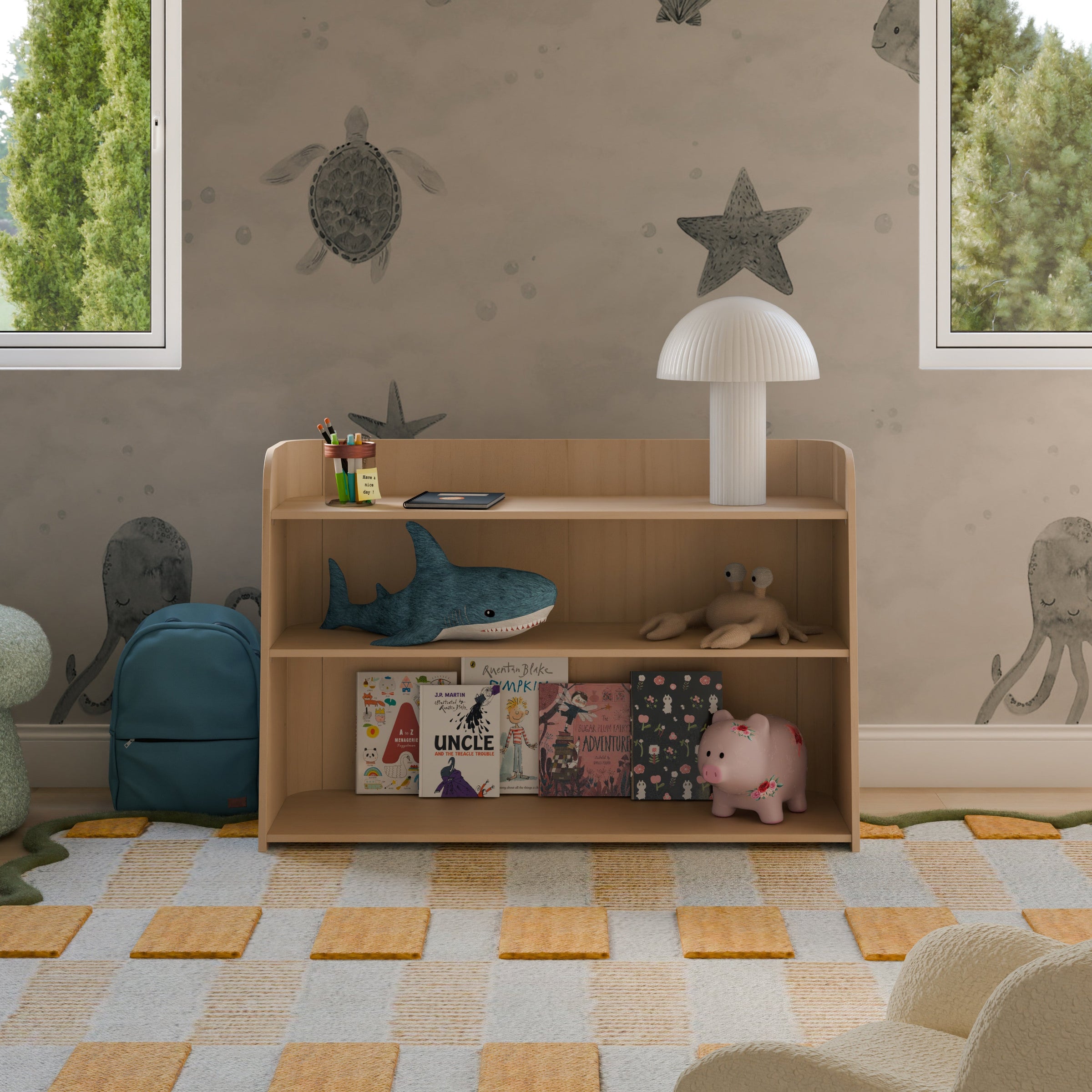 M32211NX,Melo Montessori-Inspired Bookcase in Washed Natural