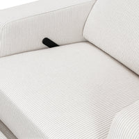 M22287FCSLB,Crewe Recliner and Swivel Glider in Fog Chatham Stripe Performance Eco-Weave w/LB