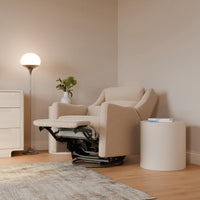 M11286CSG,Kiwi Plus Power Glider Recliner w/ Power Headrest in Chai Shearling