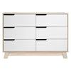 M4216NXW,Hudson 6-Drawer Double Dresser  Assembled in Washed Natural and White