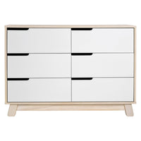 M4216NXW,Hudson 6-Drawer Double Dresser  Assembled in Washed Natural and White