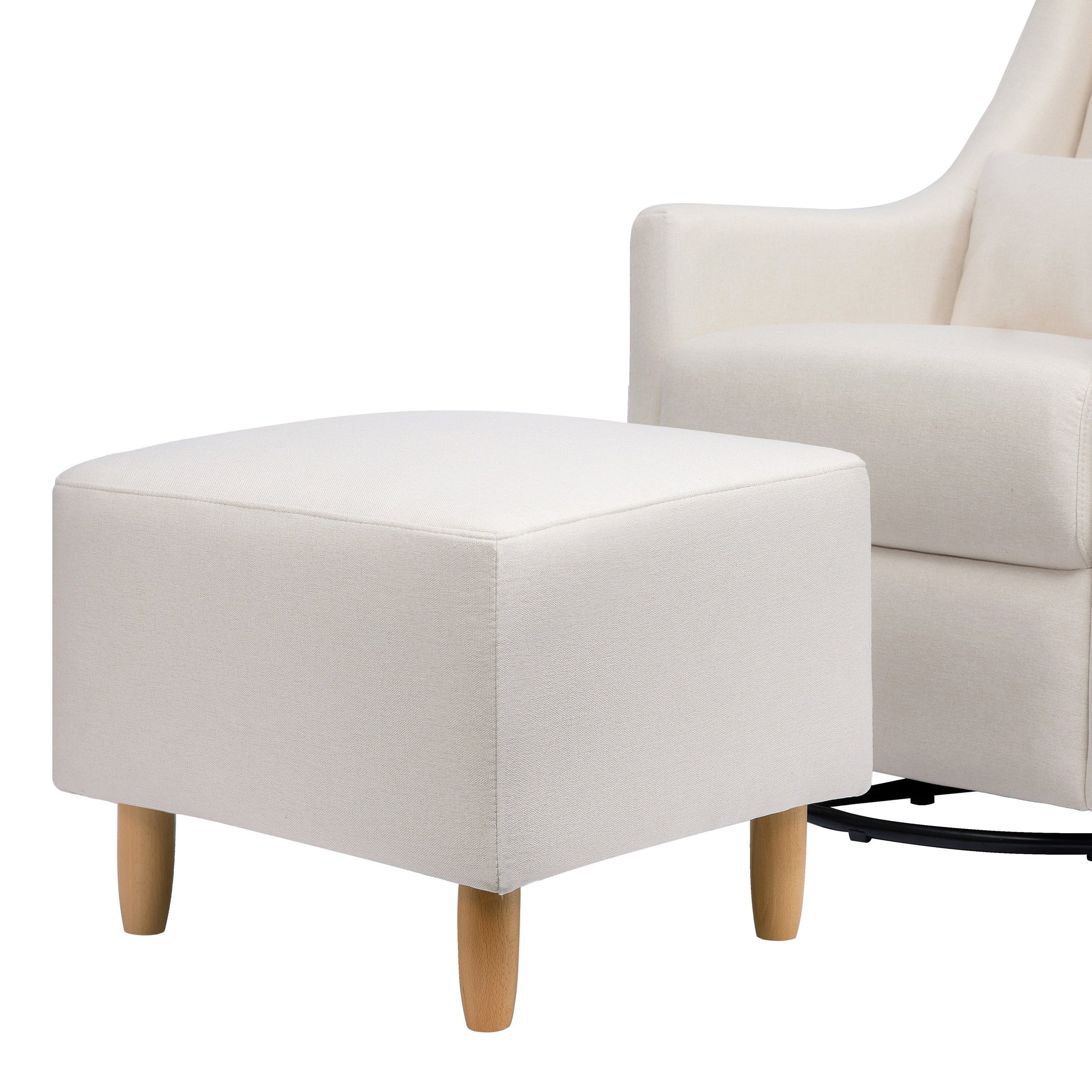 M11287PCMEW,Toco Swivel Glider and Ottoman in Performance Cream Eco-Weave w/Natural Feet