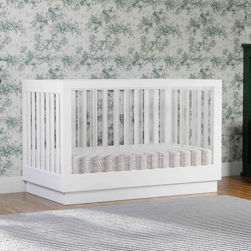 M8601KW,Harlow 3-in-1 Convertible Crib w/Toddler Bed Conversion Kit in White/Acrylic