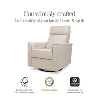 M17186PBEW,Willa Plus Power Glider Recliner w/ Power Headrest in Performance Beach Eco-Weave