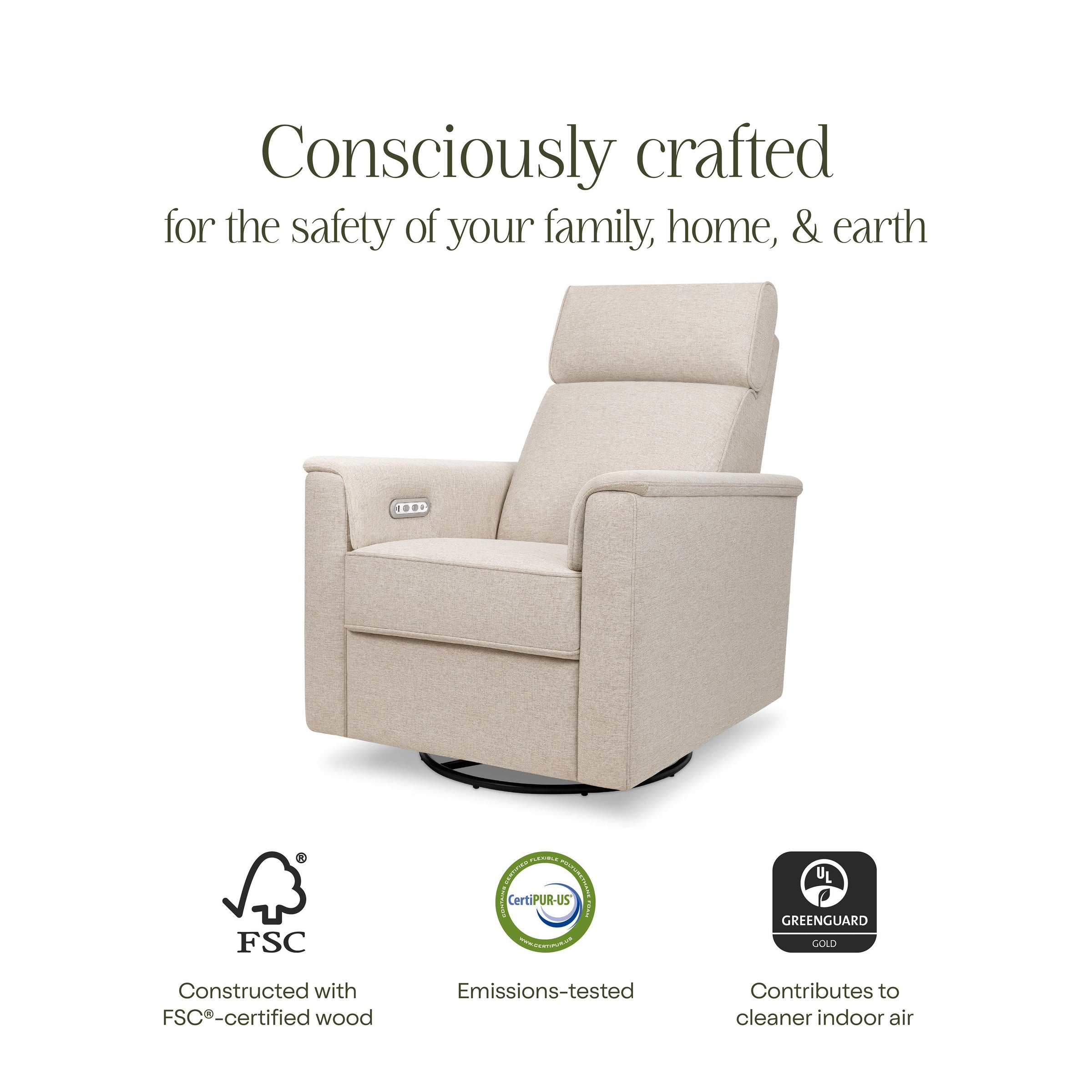 M17186PBEW,Willa Plus Power Glider Recliner w/ Power Headrest in Performance Beach Eco-Weave