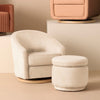 M5887IVCL,Madison Swivel Glider in Ivory Velvet Checker w/ Light Wood Base