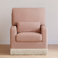 M21787RSBIF,Crawford Pillowback Comfort Swivel Glider in Rose Boucle with Ivory Tassel Fringe