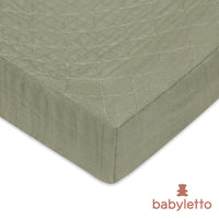 T29735MCA,Matcha Muslin Crib Sheet in GOTS Certified Organic Cotton