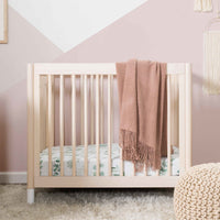 M12998NXW,Gelato 4-in-1 Convertible Mini Crib and Twin bed in Washed Natural Finish w/White Feet