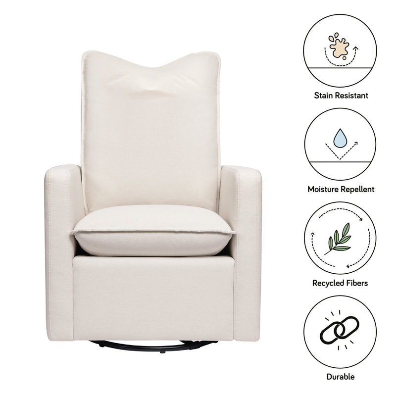 M20987PCMEW,Cali Pillowback Swivel Glider in Performance Cream Eco-Weave