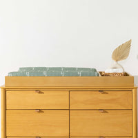 T27137,Ocean Waves Quilted Muslin Changing Pad Cover in GOTS Certified Organic Cotton