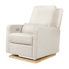 M23085WBLB,Sigi Glider Recliner w/ Electronic Control and USB in Ivory Boucle w/ Light Wood Base