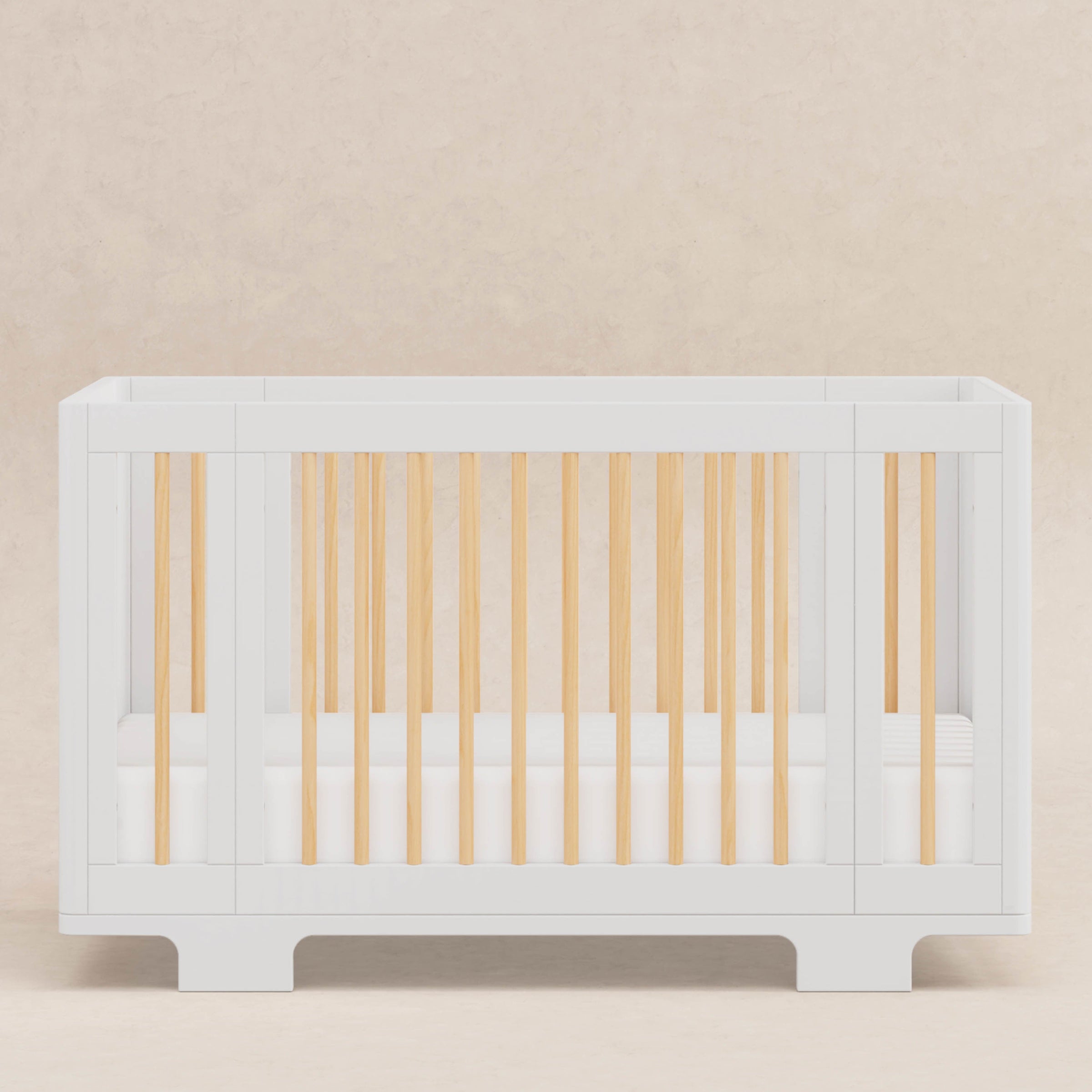 M23401WN,Yuzu 8-in-1 Convertible Crib w/All-Stages Conversion Kits in White/Natural
