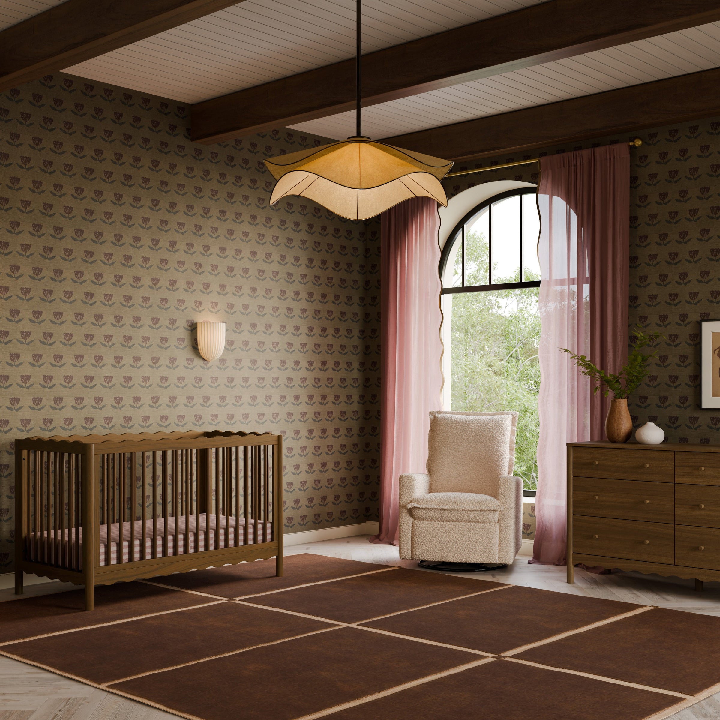 M27901NL,Swell 4-in-1 Convertible Crib w/Toddler Conversion Kit in Natural Walnut