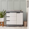 M4223GW,Hudson 3-Drawer Changer Dresser w/Removable Changing Tray in Grey/White