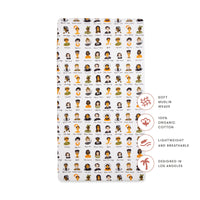 T28435,Women In History Muslin Crib Sheet in GOTS Certified Organic Cotton