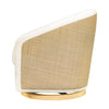 M5887WBCL,Madison Swivel Glider in Ivory Boucle and Cane w/Light Wood Base