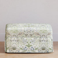 M21785TTFT,Crawford Gliding Ottoman in Strawberry Thief in Fig & Thyme