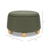 M30985POBHF,Tuffet Storage Ottoman in Performance Olive Boucle w/Honey Ball Feet