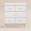 M5823WNX,Scoot 3-Drawer Changer Dresser in White/Washed Natural Finish