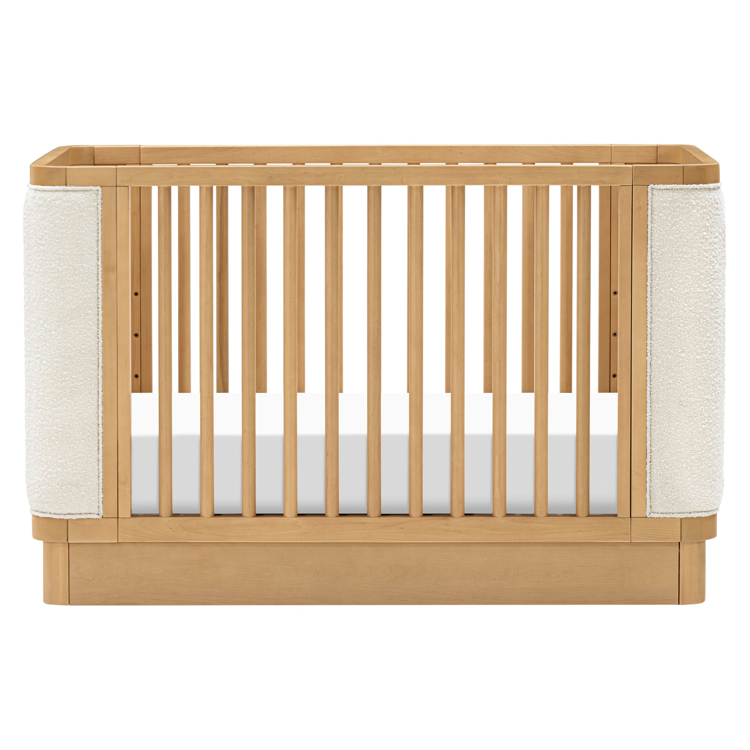 M26201HYWB,Bondi Boucle 4-in-1 Convertible Crib w/ Toddler Bed Kit in Honey with Ivory Boucle