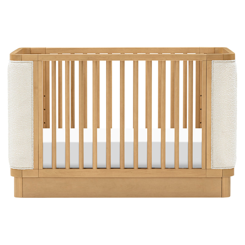 M26201HYWB,Bondi Boucle 4-in-1 Convertible Crib w/ Toddler Bed Kit in Honey with Ivory Boucle