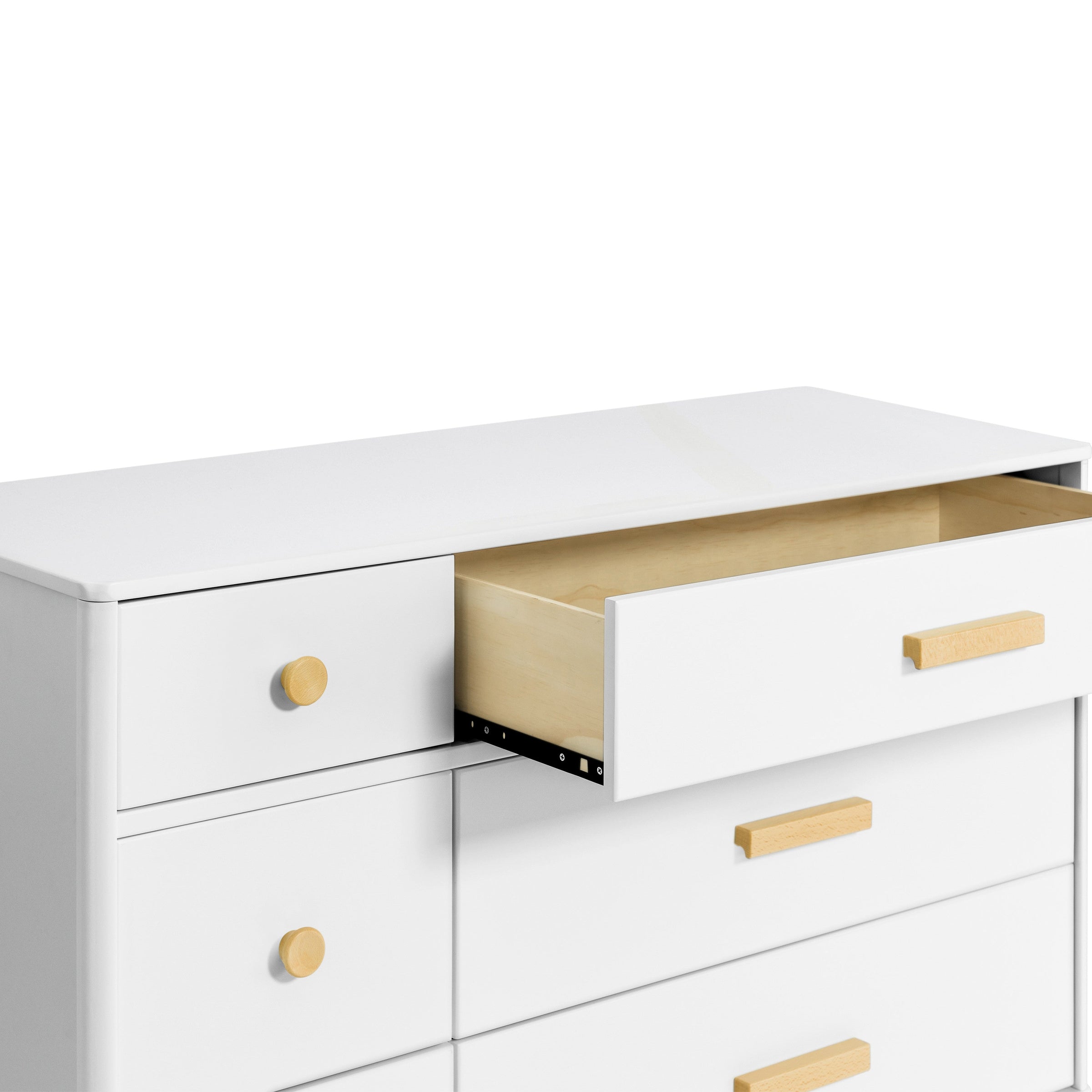 M9016WN,Lolly 6-Drawer Double Dresser  Assembled in White/Natural