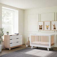 M4216NXW,Hudson 6-Drawer Double Dresser  Assembled in Washed Natural and White