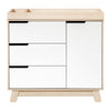 M4223NXW,Hudson 3-Drawer Changer Dresser w/Removable Changing Tray in WashedNatural/White
