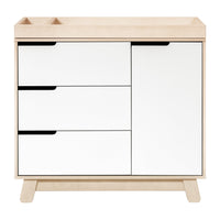 M4223NXW,Hudson 3-Drawer Changer Dresser w/Removable Changing Tray in WashedNatural/White