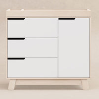 M4223NXW,Hudson 3-Drawer Changer Dresser w/Removable Changing Tray in WashedNatural/White