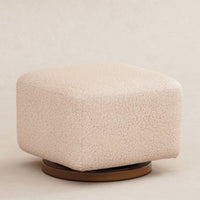 M26385CSGDB,Kiwi Gliding Ottoman in Chai Shearling with Dark Wood Base
