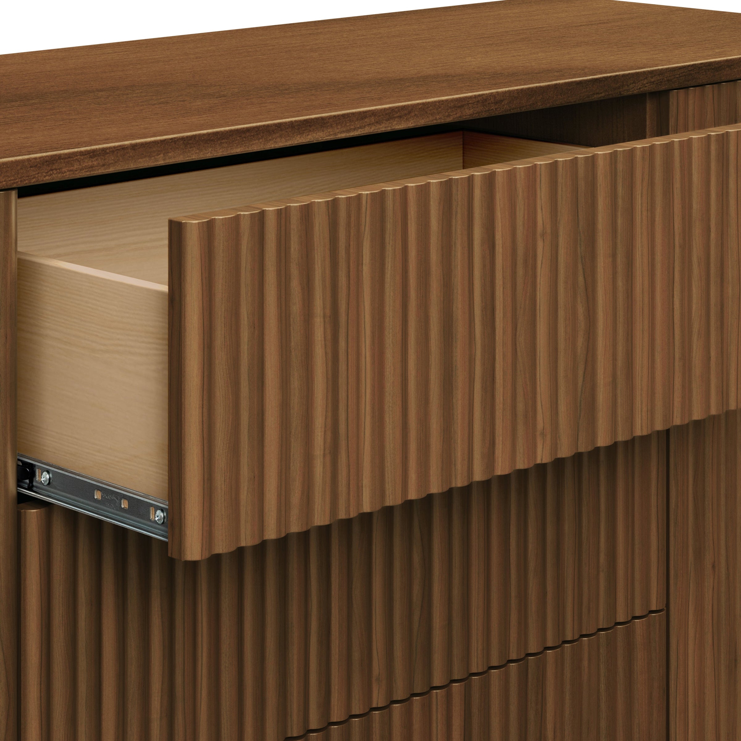 M29816NL,Pogo Tambour Assembled Dresser in Natural Walnut