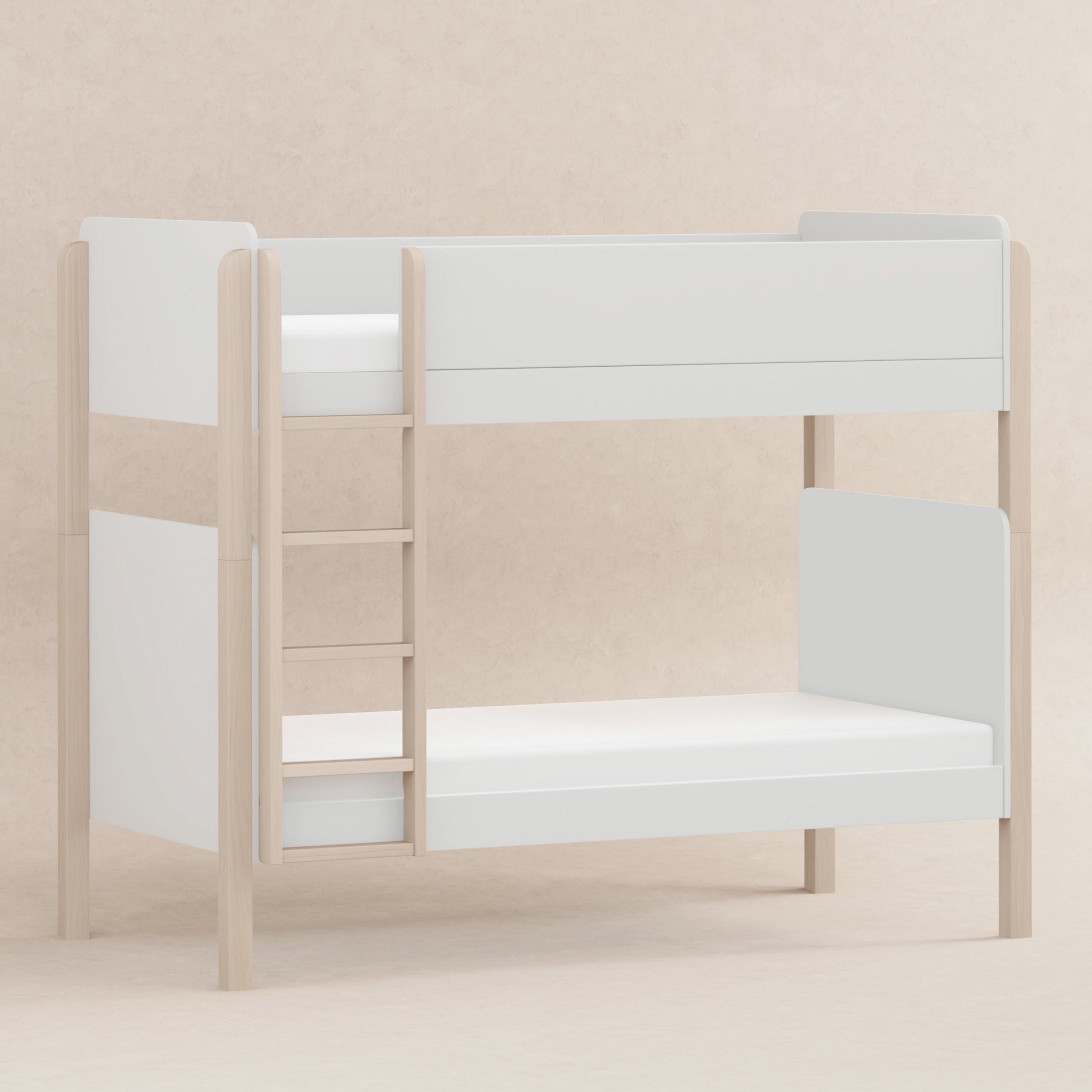 M18494WNX,TipToe Bunk Bed in White and Washed Natural